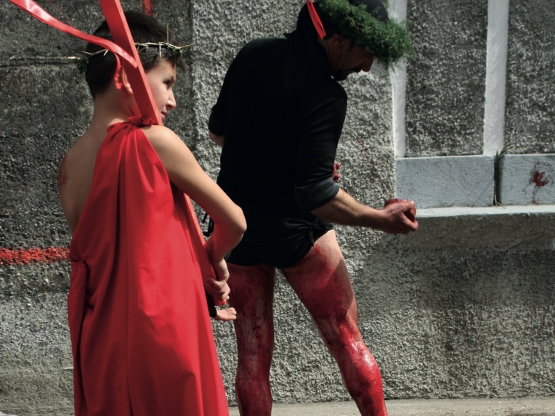 Il rito penitenziale dei Vattienti durante il Sabato Santo a Nocera Terinese.